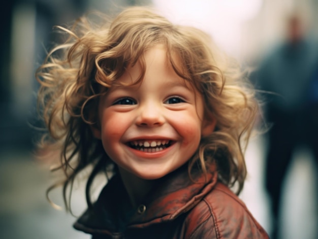 A criança mais feliz do mundo Bebê fofo sorrindo despreocupado