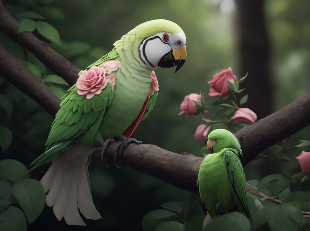 a_cute_roseringed_parakeet generative ai