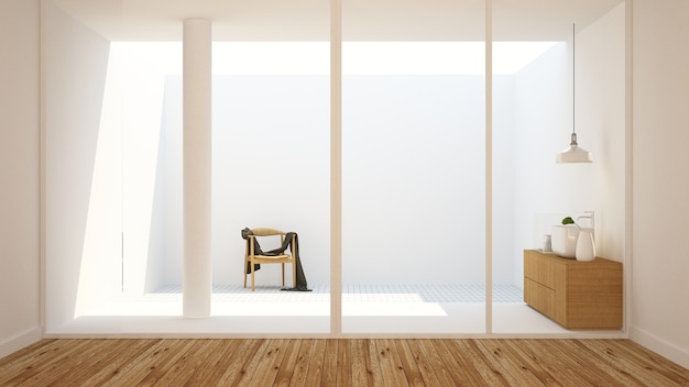 A decoração do espaço interior em condomínio - renderização em 3d