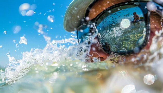 Foto a determinação inabalável do marinheiro em mares agitados encarna a resiliência para o esporte olímpico de verão