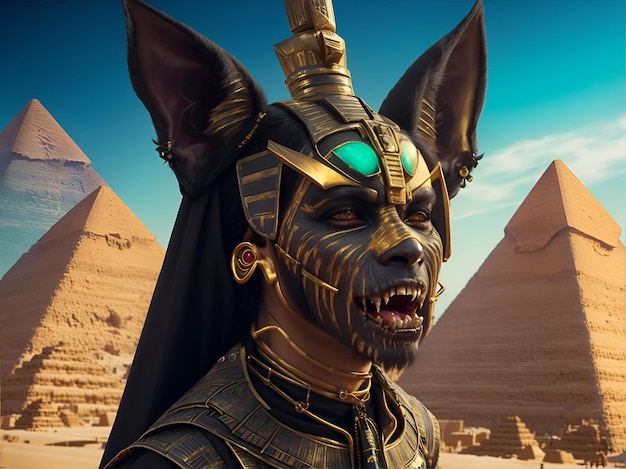 A deusa egípcia Bastet gerada pela IA