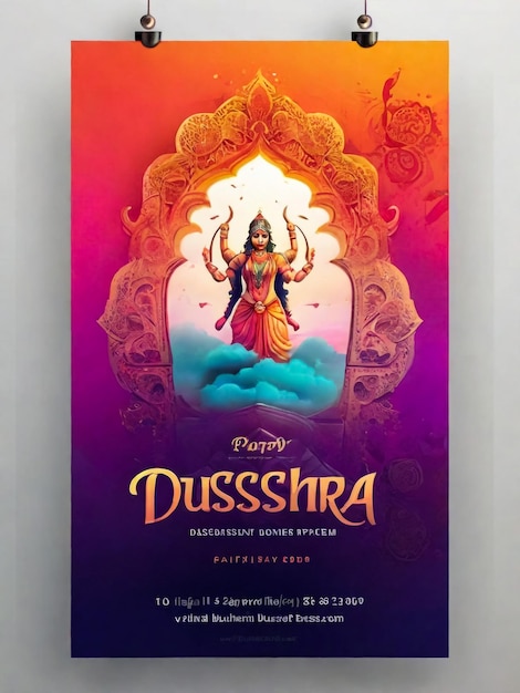 Foto a deusa indiana durga para o feliz dussehra ou shubh navratri festival da índia em vetor