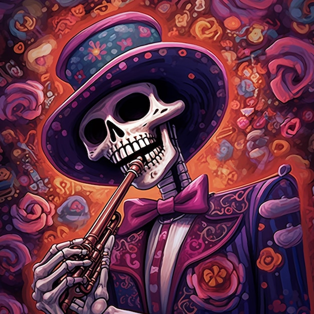 A dia da muertos fundo ia vector cateina