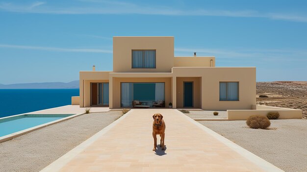 a_dog_gracefully_running_on_a_plain_minimalist_path