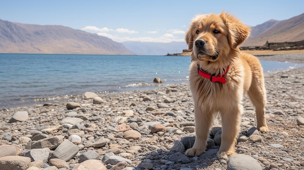 a_dog_stand_on_the_beach_wearing_sunglasses