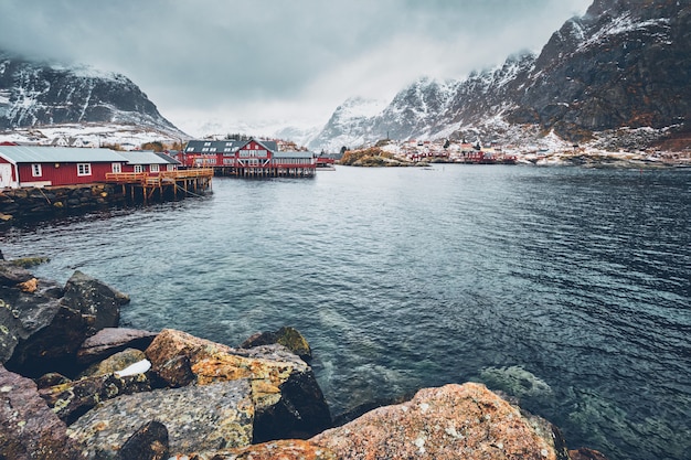 "A" Dorf auf den Lofoten, Norwegen