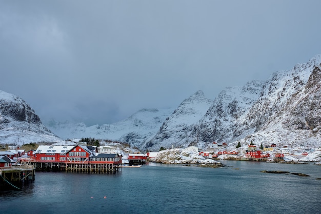 "A" Dorf auf den Lofoten, Norwegen