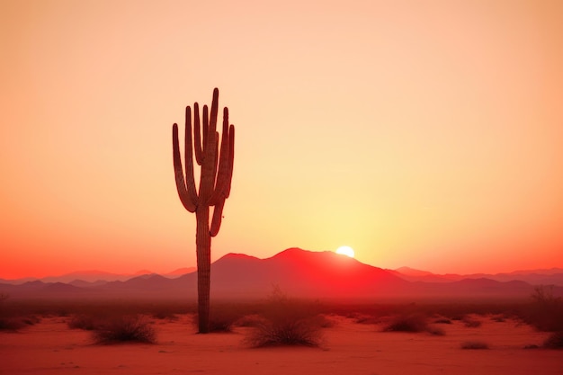 Foto a dramática paisagem do deserto ao pôr-do-sol