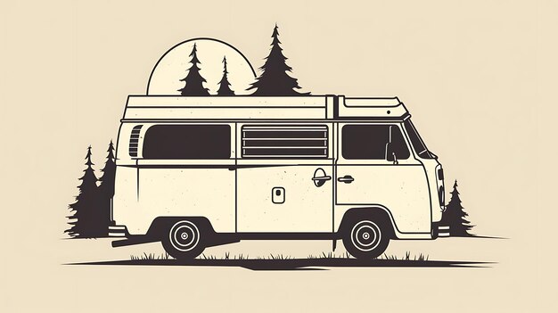 Foto a drawing of a van with the door open and the word  e  on it