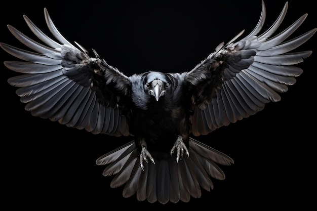 A elegância de um corvo negro em movimento Ai generativa