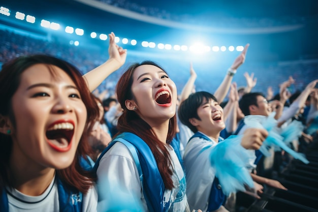 Foto a emoção e a energia do público de um show de kpop