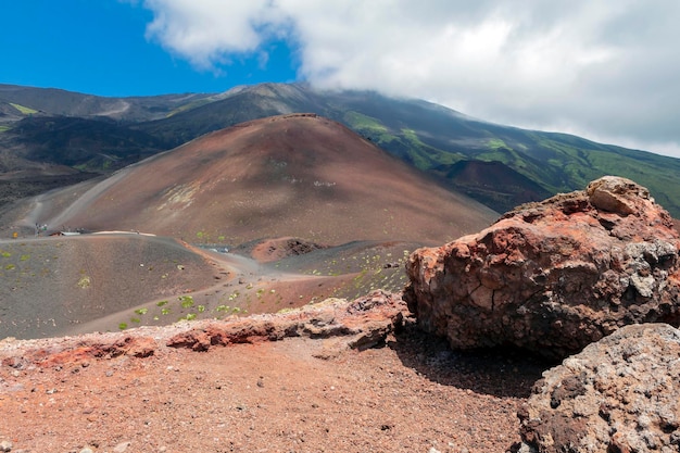 A encosta sul do Monte Etna Sicília Itália