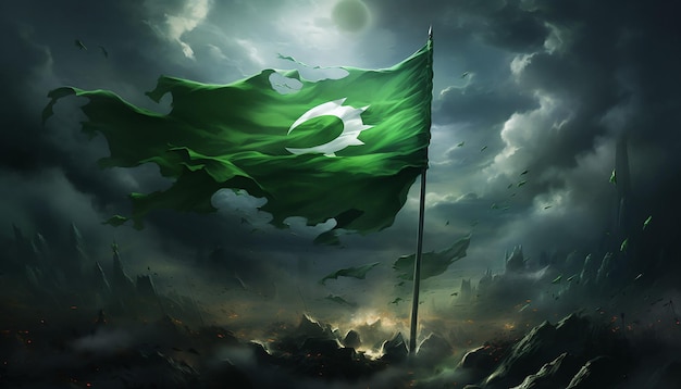 A esperança é uma bandeira paquistanesa gigante e tem o poder extraordinário de acender o espírito