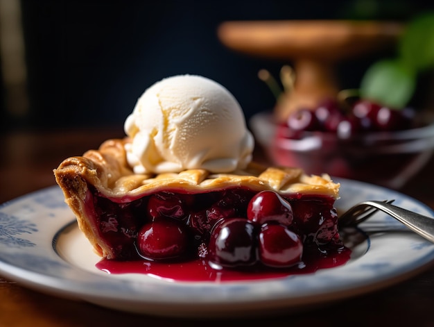 A espiada perfeita em uma torta de cereja