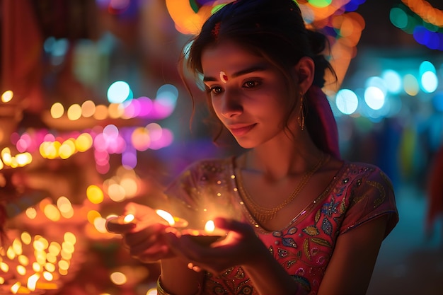 Foto a essência do festival indiano diwali