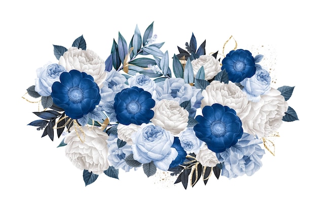 A estética de inverno png colagem de flores elemento de fundo transparente
