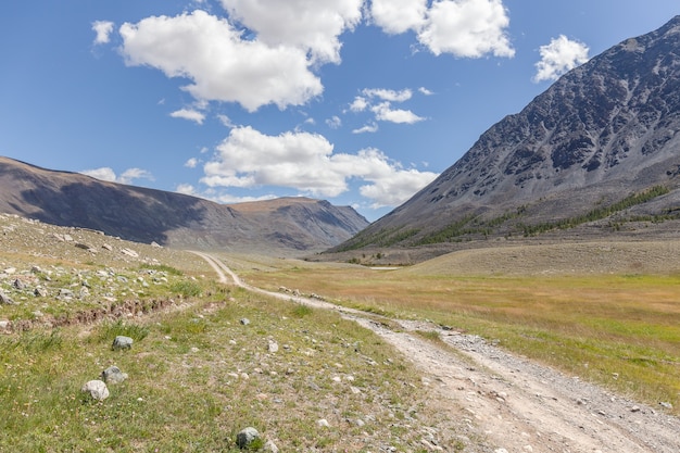 A estrada no deserto. Ásia Central entre o Altai russo e a Mongólia