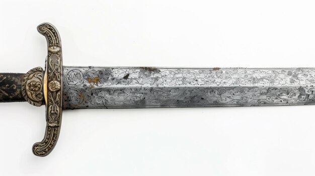 A faca de mangueira de metal em fundo branco