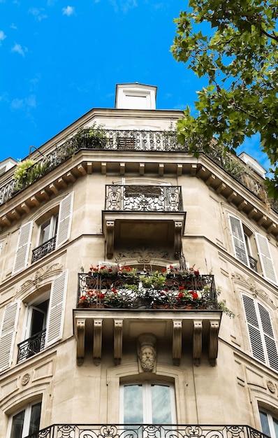 A fachada do edifício parisiense França