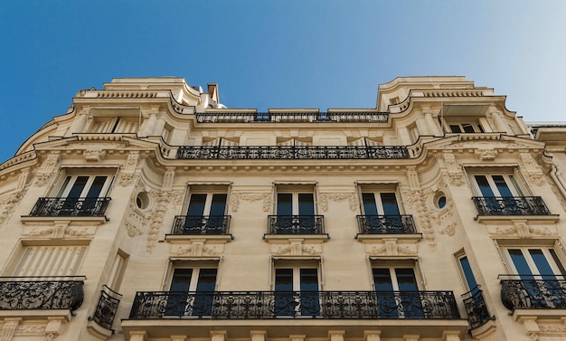 A fachada do edifício parisiense França