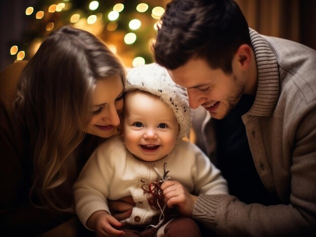 Foto a família gosta de comemorar a véspera de natal junta