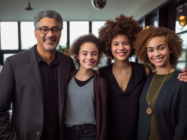 A família Interracial gosta de comemorar a véspera de Natal juntos