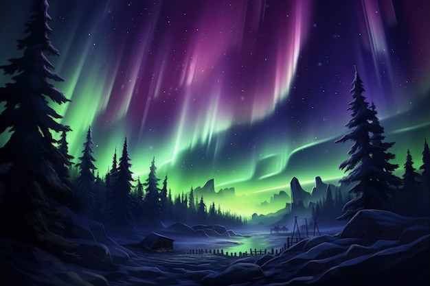 A fascinante aurora boreal é uma IA generativa.