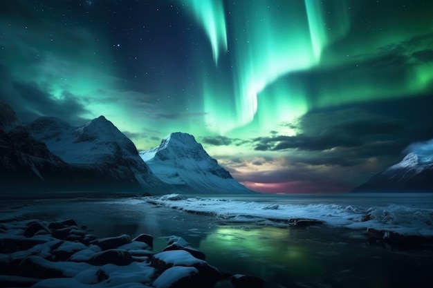 A fascinante aurora boreal é uma IA generativa.