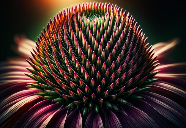 a fascinante geometria de uma coneflower