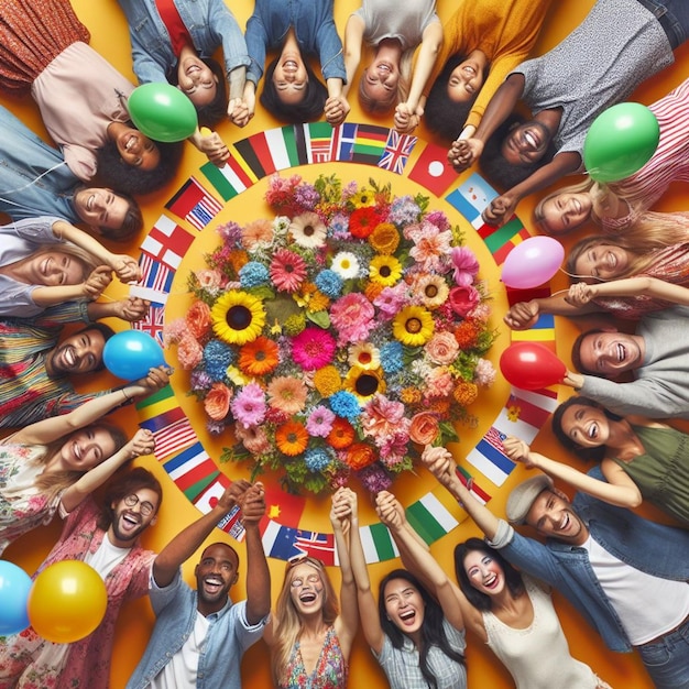 A felicidade irradia uma viagem visual através das celebrações globais do Dia Internacional da Felicidade