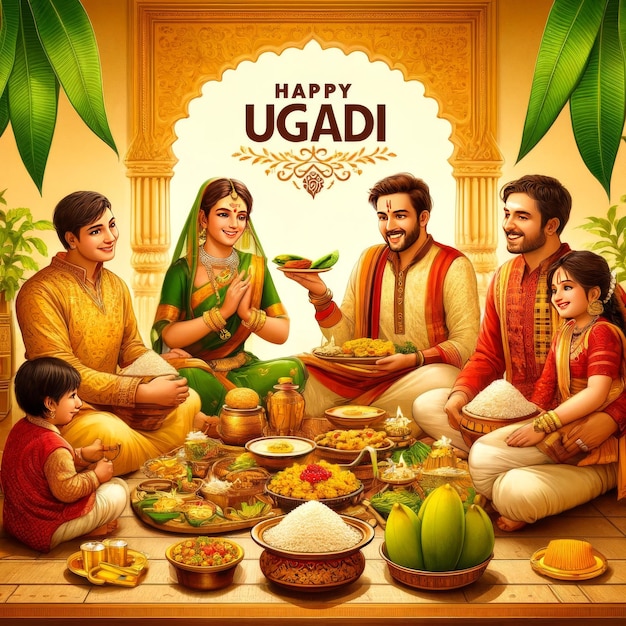 A Festa da Unidade de Ugadi, uma celebração tradicional da família