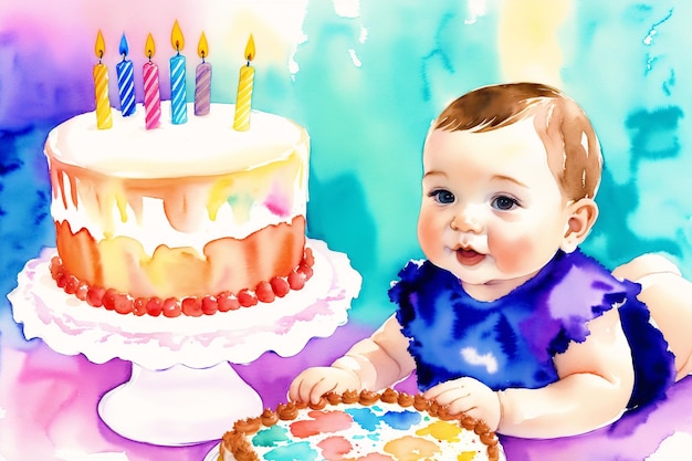 A festa de aniversário A extravagância do bolo de aniversário IA generativa