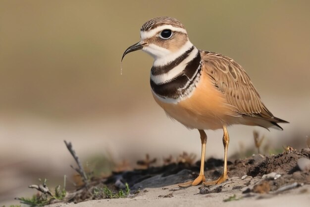 Foto a filha eurasiática charadrius morinellus na natureza