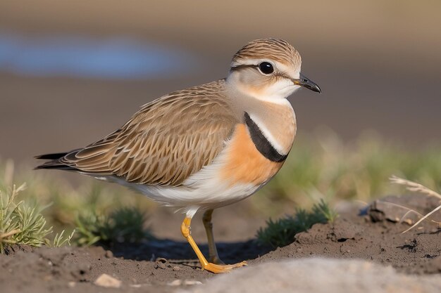 Foto a filha eurasiática charadrius morinellus na natureza