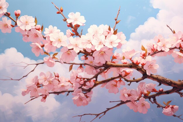A flor rosa do ramo de Sakura gera Ai.