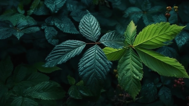 A floresta verde deixa a imagem gerada por Ai