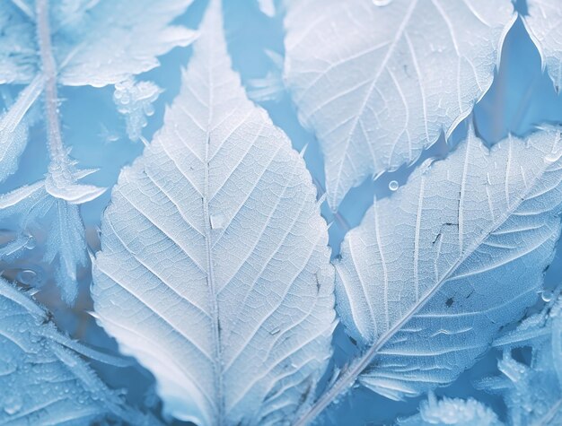 Foto a folha azul gelada em um estilo artístico