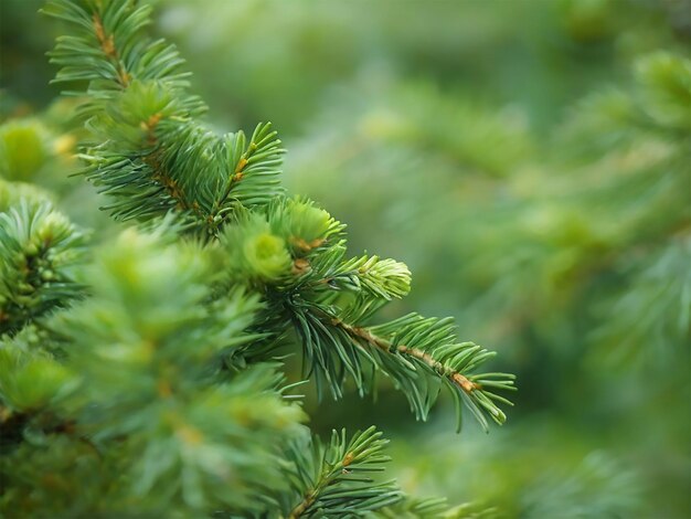 A folha verde da árvore de Natal é a beleza da natureza gerada por Ai.