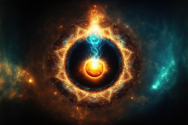 A fonte da energia da consciência da força vital do universo prana a mente de Deus e a espiritualidade Generative AI
