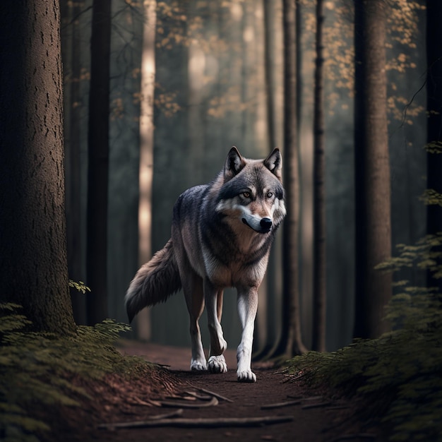 A Forest Strolling Wolf AI