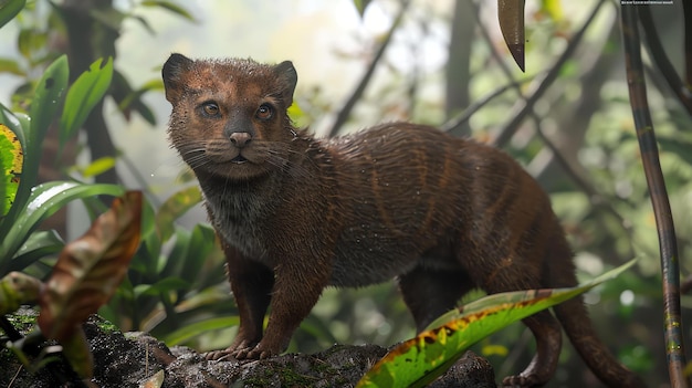 Foto a fossa é um pequeno mamífero carnívoro nativo de madagáscar