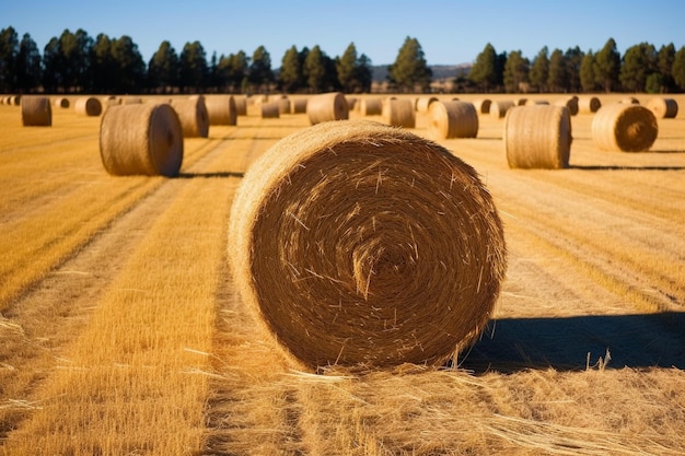 A foto da palha rola no campo