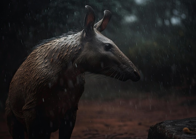 A foto de um porco-da-terra na chuva resistiu 6