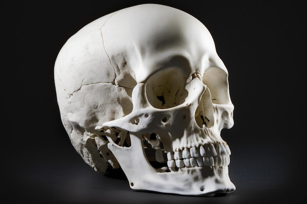 A frente do crânio humano