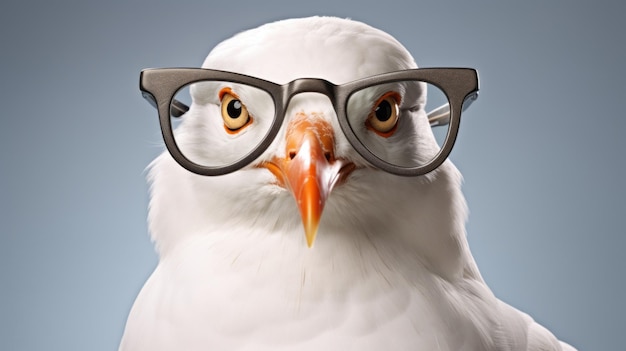 A gaivota empática tem uma perspectiva única com óculos