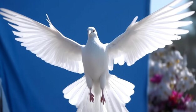 Foto a gaivota voadora simboliza a liberdade e a espiritualidade na elegância da natureza gerada pela ia