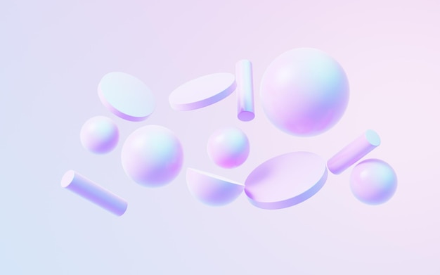 A geometria abstrata molda a renderização 3d do fundo