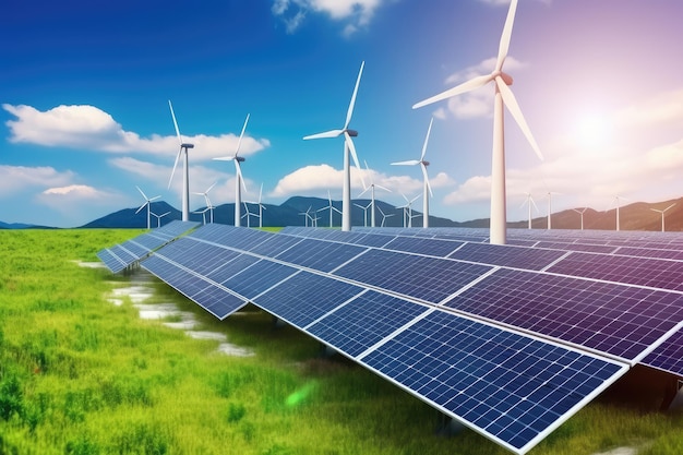 A geração de energia verde sustentável usando energia solar