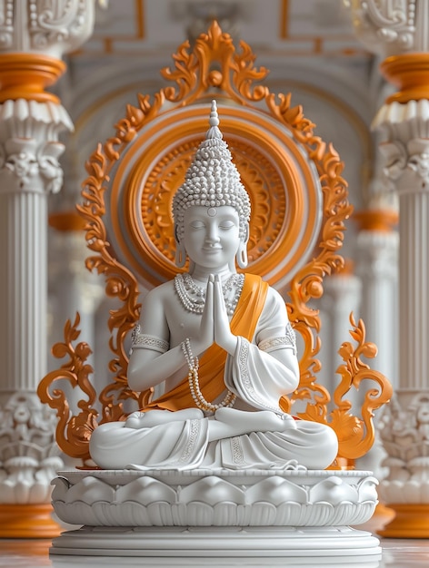 A Graça Divina do Senhor Buda As bênçãos fluem através do gesto sereno