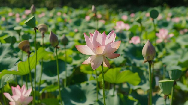 Foto a graciosa flor de lótus em flor